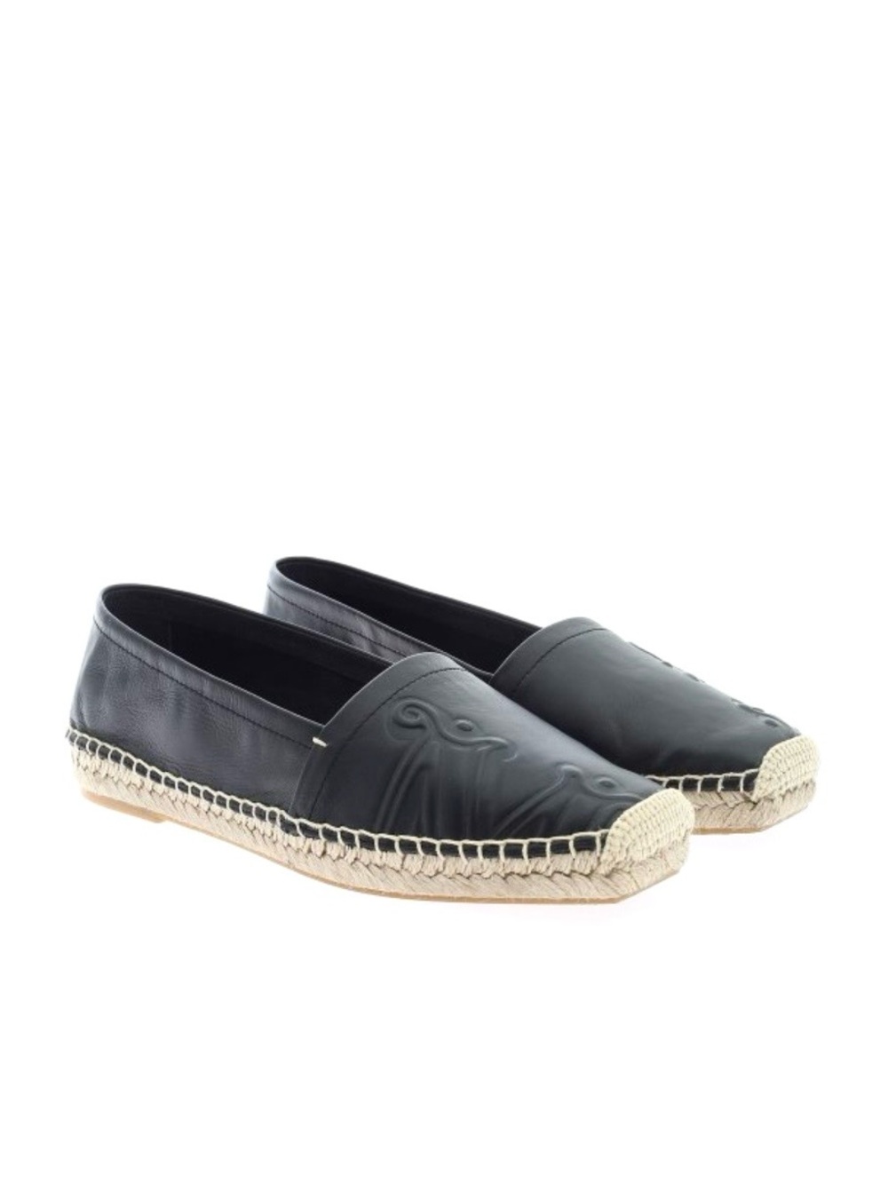MaxMara Eli Black Italian Leather Women’s Ballet Flat Espadrilles Size 9
